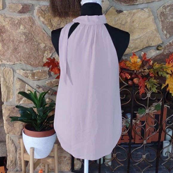 Veronica‎ M. Los Angeles Blush Side Tie Halter Blouse Sz XS - Picture 3 of 10